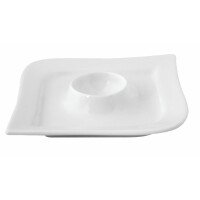 Porcelanowe naczynie na jajko 12,5 x 12,5 cm | AMBITION, Kubiko/Fala