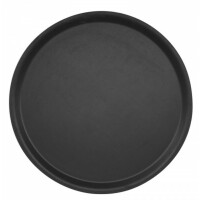 Taca okrągła do serwowania, polietrowa, czarna, średnica: 28 cm | HENDI, 508824