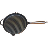 Patelnia grillowa żeliwna, okrągła o średnicy 28 cm | TOM-GAST, T-120710