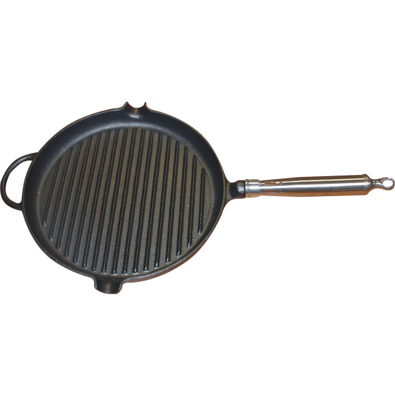 Patelnia grillowa żeliwna, okrągła o średnicy 28 cm | TOM-GAST, T-120710