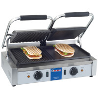 Grill kontaktowy podwójny, ryflowany – gładki, 3,6 kW | HENDI, 263907