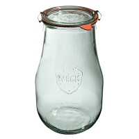 Słoik z pokrywką, uszczelką i spinkami o pojemności 2700 ml – komplet 4 sztuk | WECK, Tulip