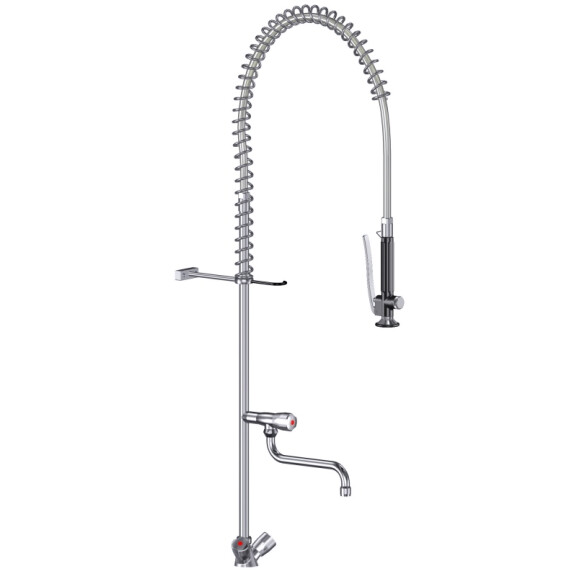 Bateria nastolna ze spryskiwaczem i wylewką 1150 mm, z podwójnym kranikiem monoblok | CONTACTO, 8072/115