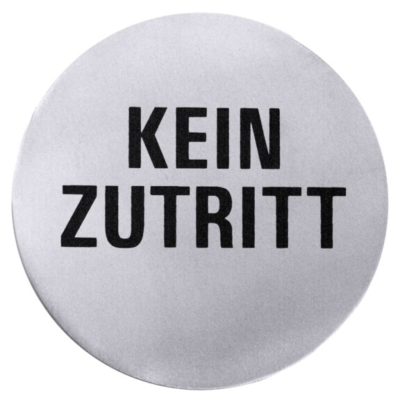 Tabliczka samoprzylepna ze stali nierdzewnej „Kein Zutritt” | CONTACTO, 7663/005