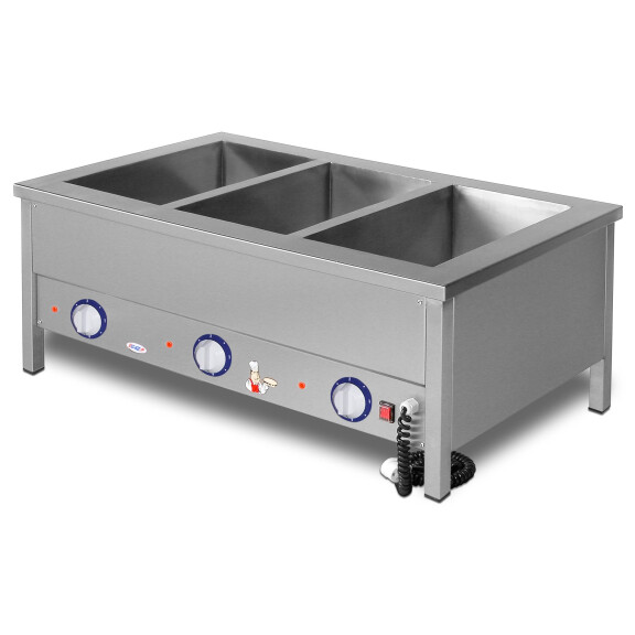 Bemar elektryczny z niezależnym sterowaniem, nastolny 3xGN 1/1 200, 110x60x35 cm | EGAZ, BE-3NS