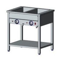 Bemar elektryczny, wolnostojący z niezależnym sterowaniem 2xGN 1/1 200, 80x60x85 cm z półką | EGAZ, BE-2WS