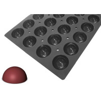Silikonowa mata do ciastek 60x40 cm, 28 półkul 70x35 mm | DE BUYER, Moul'flex Pro