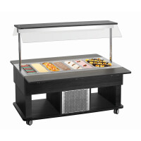 Wózek bufetowy, chłodniczy 4x GN1/1, kolor: antracyt, 1160x1420x1200 mm | BARTSCHER, Kids K4110-150A