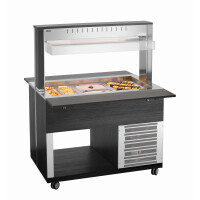 Wózek bufetowy, chłodniczy 3x GN1/1, kolor: antracyt, 1170x1245x1510 mm | BARTSCHER, K3110-200A