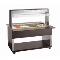 Wózek bufetowy, grzewczy 4x GN1/1, kolor: wenge, 1495x1250x1520 mm | BARTSCHER, W4110-200W