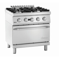 Kuchnia gazowa z piekarnikiem gazowym 2x 6,2 kW, 2x 8,5 kW, 7,5 kW, 675x700x920 mm | BARTSCHER, 70040 GB21