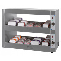 Podgrzewacz do burgerów, witryna grzewcza, dwie półki, 2 kW, 1200x600x900 mm | RESTO QUALITY, RQBINPP120