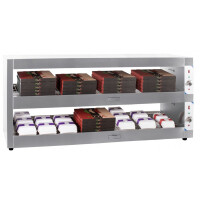 Podgrzewacz do burgerów, witryna grzewcza, dwie półki, 2,8 kW, 1800x600x900 mm | RESTO QUALITY, RQBINPP180