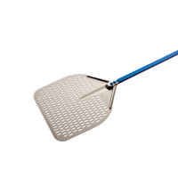 Łopata do pizzy prostokątna perforowana 33x33 cm, długość: 180 cm  | GI.METAL, Azzurra