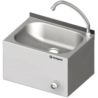 Umywalka nierdzewna zabudowana z wyłącznikiem czasowym 400x295x240 mm | STALGAST, 982334040