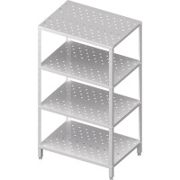 Regał magazynowy, cztery półki perforowane, nogi z kątownika 1200x500x1800 mm | STALGAST, 981895120