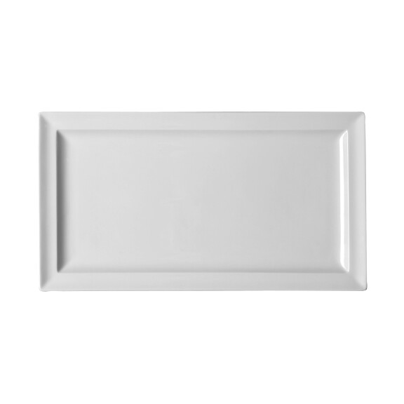 Talerz płaski - prostokątny 38x21 cm, biała porcelana | RAK, Classic Gourmet