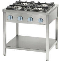Kuchnia gazowa 4 palnikowa z półką 20,5 kW - propan-butan | STALGAST, 979513