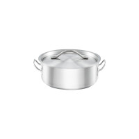 Garnek niski z pokrywką, stalowy, śr. 160 mm, 1.2 l | STALGAST, Basic