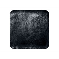 Talerz kwadratowy 33x33 cm, czarna porcelana | RAK, Karbon