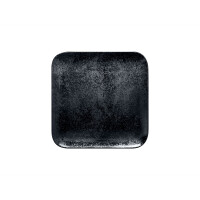 Talerz kwadratowy 24x24 cm, czarna porcelana | RAK, Karbon