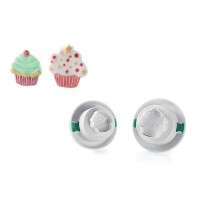Wycinarka z wypychaczem do ciasta w kształcie babeczki, komplet 2 szt. | SILIKOMART, TAG04 Cutter Cup Cakes