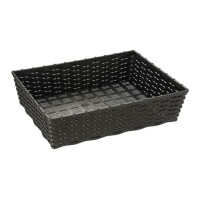 Koszyk z czarnego tworzywa na pieczywo lub owoce 39,5 x 29,5 cm | APS, Wicker Look