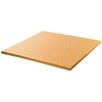 Podkład pod tort, ciasto, tekturowy, kwadratowy, złoty, 30x30x1,2 cm | MODECOR, 30446I