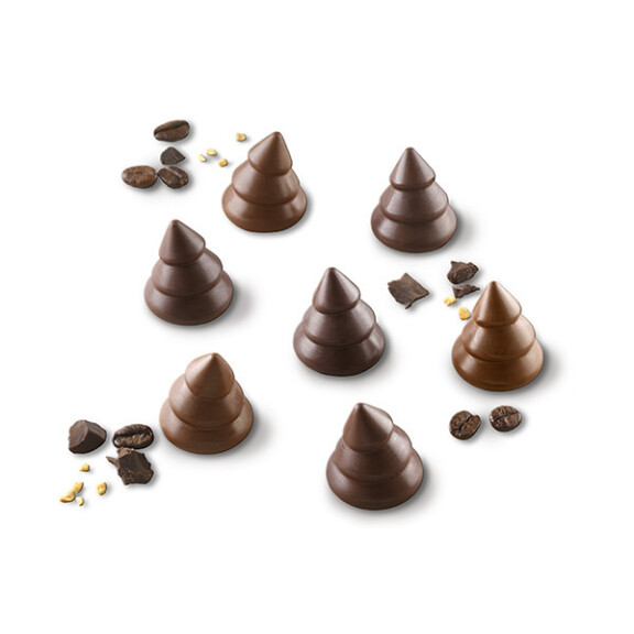 Forma do pralin i czekoladek - choinki, 15x 8 ml - SCG54 Choco Tree | SILIKOMART, EasyChoc 3D Choco