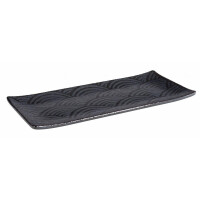 Taca serwingowa z czarnej melaminy 29 x 12 cm | APS, Dark Wave