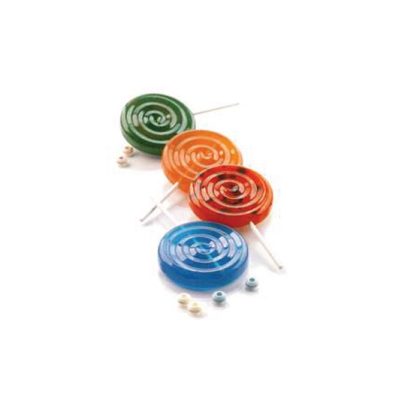 Forma na ciastka, lizaki, czekoladki 4 x zakręcony lizak + 30 patyczków - POP01 Lolly pop | SILIKOMART, Easy Ice-Cream