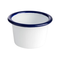 Emaliowana miska z niebieskim wykończeniem o średnicy 7 cm | APS, Enamelware