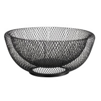 Kosz z czarnego metalu na owoce – średnica 31 cm | APS, Wire