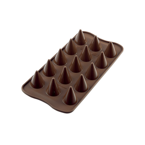 Forma do pralin i czekoladek - stożki, 26 mm, 28 mm, 16,5 ml - SCG20 Kono | SILIKOMART, Easychoc