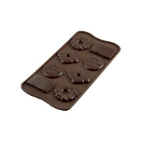 Forma do pralin i czekoladek - ciastka, 49x29x6,8 mm, 129 ml - SCG25 Choco Biscuit | SILIKOMART, Easychoc