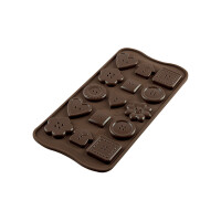 Forma do pralin i czekoladek - guzik, 30x30x6 mm, 50 ml - SCG29 Choco Botton | SILIKOMART, Easychoc