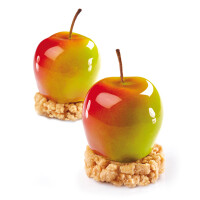 Silikonowa forma do deserów - jabłko, 400x300 mm, 20 wnęk, 55x48 mm, 90 ml - PX4330S | PAVONI, Apple