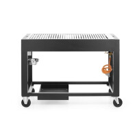 Grill gazowy, czarny 10 kW, 1260x580x900 mm | HENDI, Inferno