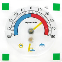 Termometr uniwersalny z higrometrem transparentny, samoprzylepny (-50st. C do +50st. C) | BIOTERM, 024800