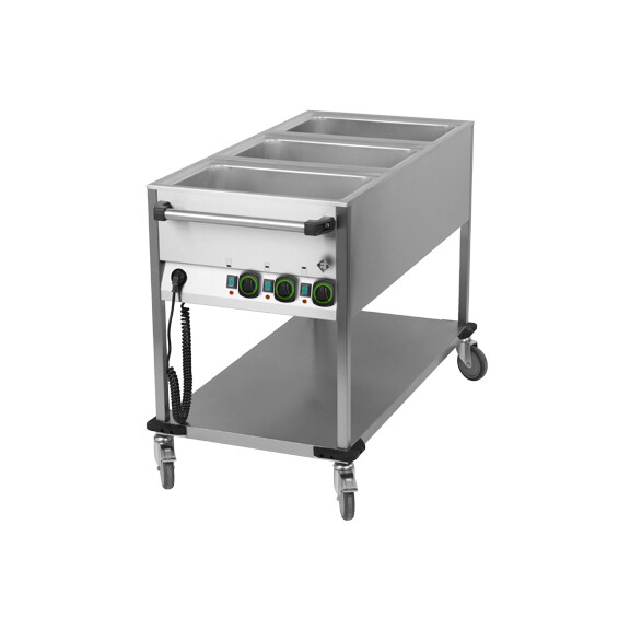 Bemar jezdny 3-komorowy 2,1 kW, 3x GN 1/1 200 mm, 650x1300x900 mm | RM GASTRO, BMPK 3120