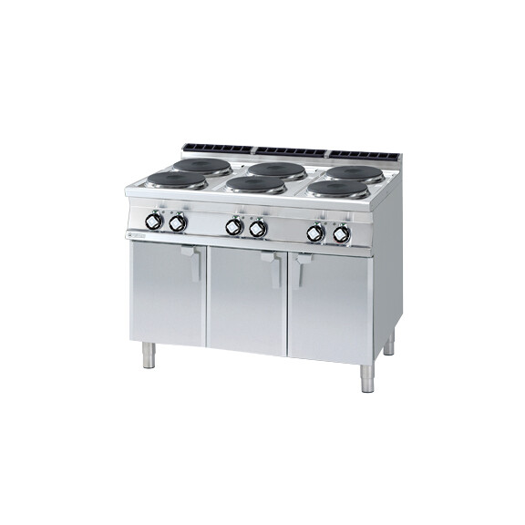 Kuchnia elektryczna z szafką, płyty Ø 30 cm, 6x3,5 kW, 1200x900x900 mm | RM GASTRO, PC - 912 ET