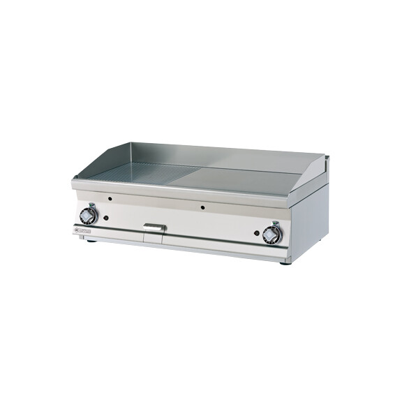 Płyta grillowa gazowa 6+9 kW, płyta gładka i ryflowana chromowana 995x450 mm, 1000x600x280 mm | RM GASTRO, FTLRT - 610 GS