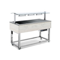 Witryna grzewcza z ceramicznymi polami 1,14+0,6 kW, 4x GN 1/1, 1494x650x1288 mm | REDFOX, ES Brown+ 4 W