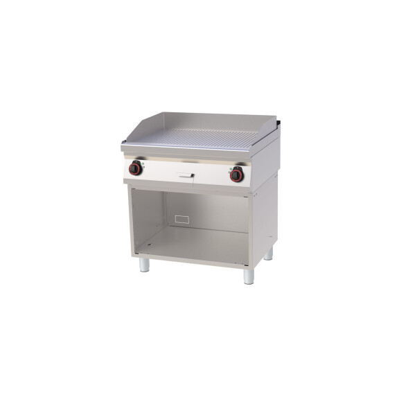 Płyta grillowa elektryczna 2x 4,5 kW, płyta grzewcza ryflowana i gładka chromowana 796x510 mm, 800x700x900 mm | REDFOX, FTHRC 70/80 E