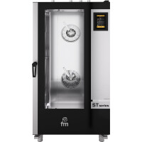 Piec konwekcyjno-parowy piekarniczy gazowy 16x 600x400 mm, sterowanie dotykowe, 885x1090x1900 mm z wózkiem w komplecie | FM INDUSTRIAL, ST Series Bake