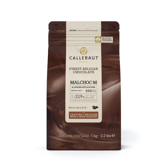 Czekolada mleczna bez cukru 34,1%, 1 kg torba | CALLEBAUT, CSM-Q34MAL-EX-U68 MALCHOC-M