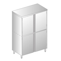 Szafa magazynowa podwójna ze stali nierdzewnej z dzieloną komorą i półkami 1200x700x2000 mm | DORA METAL, DM-3306.01