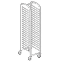 Wózek ze stali nierdzewnej do transportu pojemników, tac i blach 372x550x1750 mm | DORA METAL, DM-3332