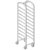 Wózek ze stali nierdzewnej do transportu pojemników, tac i blach 372x550x1750 mm | DORA METAL, DM-3332