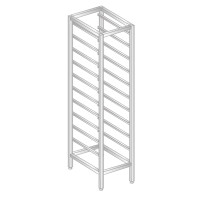 Regał ze stali nierdzewnej na pojemniki, tace i blachy 600x660x1600 mm | DORA METAL, DM-3322 S